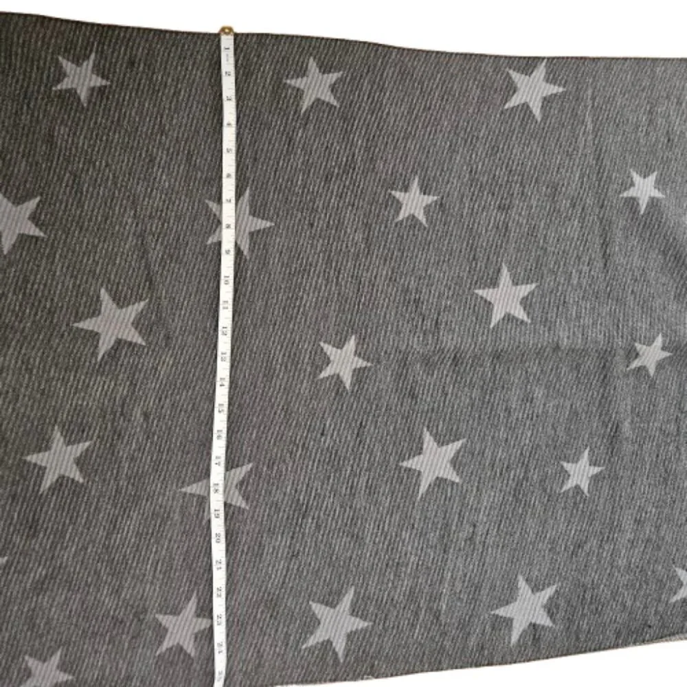 NWT Pretty Persuasions Reversible Gray Star Print Ripple Effect Scarf
